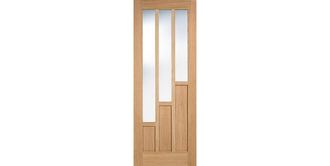 LPD Coventry Unfinished Oak 3 Light Glazed Internal Door