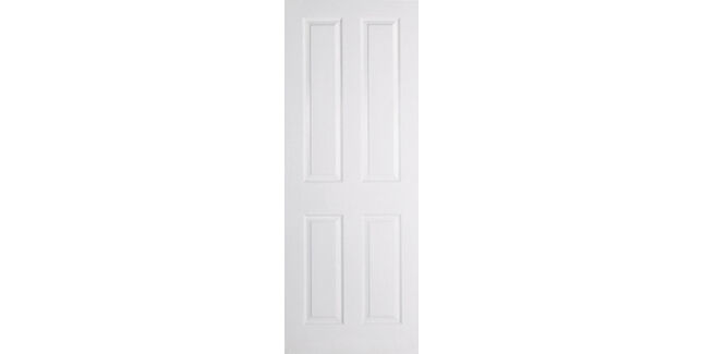LPD 4 Panel Textured White Primed FD30 Fire Door