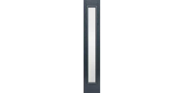 LPD Pre-Finished Anthracite Grey Composite Frosted Glazed Sidelight - 2032mm x 356mm