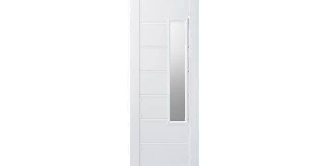 LPD Newbury Pre-Finished White 1 Light Glazed Composite Front Door