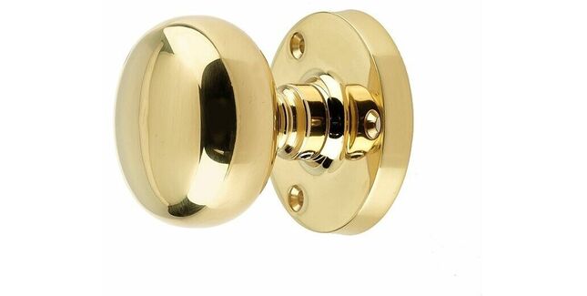 52mm Victorian Mortice Knob Pair (Polished Brass)