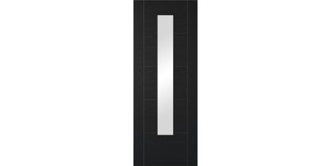 LPD Vancouver 1 Light Clear Glazed Black Ash Laminated Internal Door