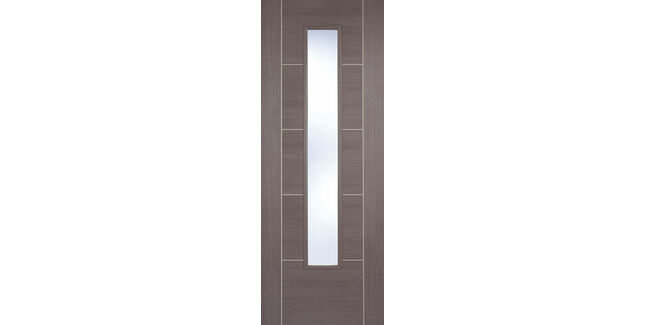 LPD Vancouver 1 Light Glazed Medium Grey Laminated Internal Door