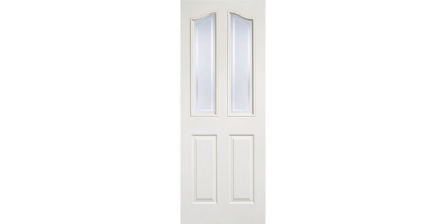 LPD Mayfair 2 Panel White Primed 2 Light Frosted Glazed Internal Door