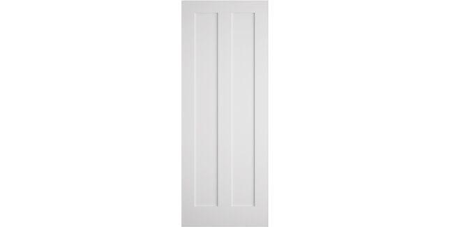 Shaker 2 Panel Solid White Primed Panel Door