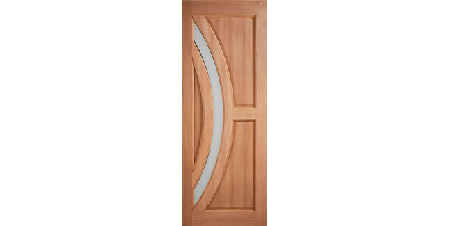 LPD Harrow Frosted Glazed Unfinished Hardwood Front Door