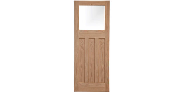 Door Giant Edwardian-Style Unfinished Oak Veneered 1 Light Glazed Internal Door
