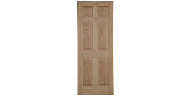 Door Giant Georgian-Style Unfinished Oak Veneered 6 Panel Internal Door