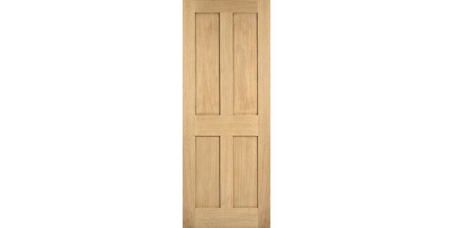 LPD London 4 Panel Unfinished Oak Internal Door