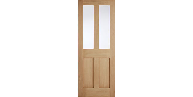 LPD London Unfinished Oak 2 Light Glazed Internal Door