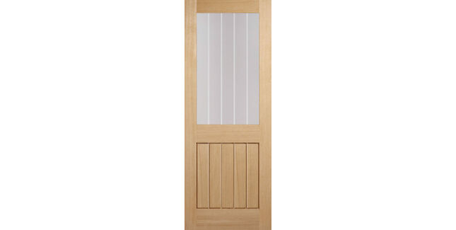 LPD Mexicano Unfinished Oak Half Light 1 Light Glazed Internal Door