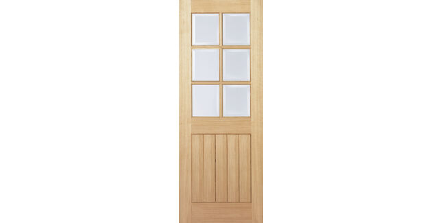 LPD Mexicano Unfinished Oak 6 Light Glazed Internal Door