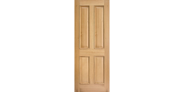 LPD RM2S Regency 4 Panel Unfinished Oak Internal Door (Raised Edge Mouldings)