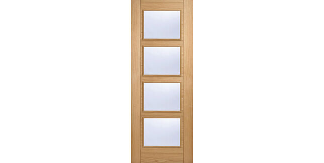LPD Vancouver Pre-Finished Oak 4 Light Glazed FD30 Internal Fire Door