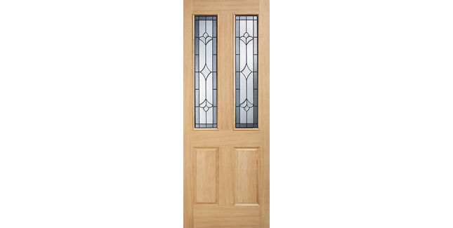 LPD Salisbury Unfinished Oak Glazed 2 Light Front Door