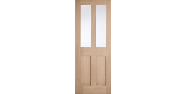 LPD London Pre-Finished Oak 2 Light Glazed Internal Door