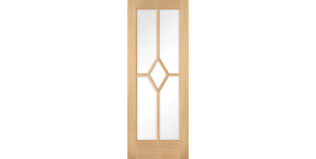 LPD Reims Pre-Finished Oak 5 Light Glazed Internal Door