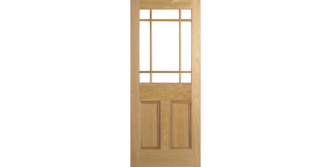 LPD Downham Unfinished Oak 9 Light Unglazed Internal Door