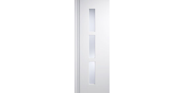 LPD Sierra Blanco Pre-Finished White 3 Light Frosted Glazed Internal Door