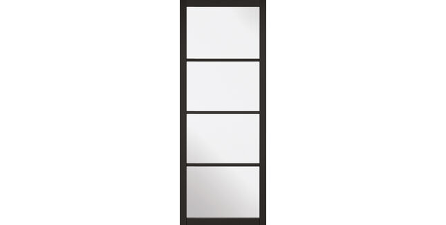 LPD Soho Glazed 4 Light Primed Black Internal Door