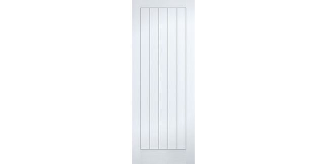 LPD Cottage-Style Grooved 5 Panel Textured White Primed Internal Door