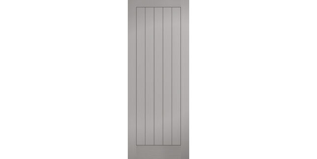 LPD Pre-Finished Grey Moulded Textured 5 Vertical Panel Internal Door